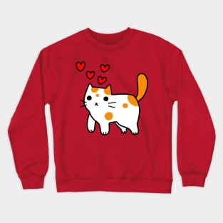 Spotted Kitty in Love Crewneck Sweatshirt